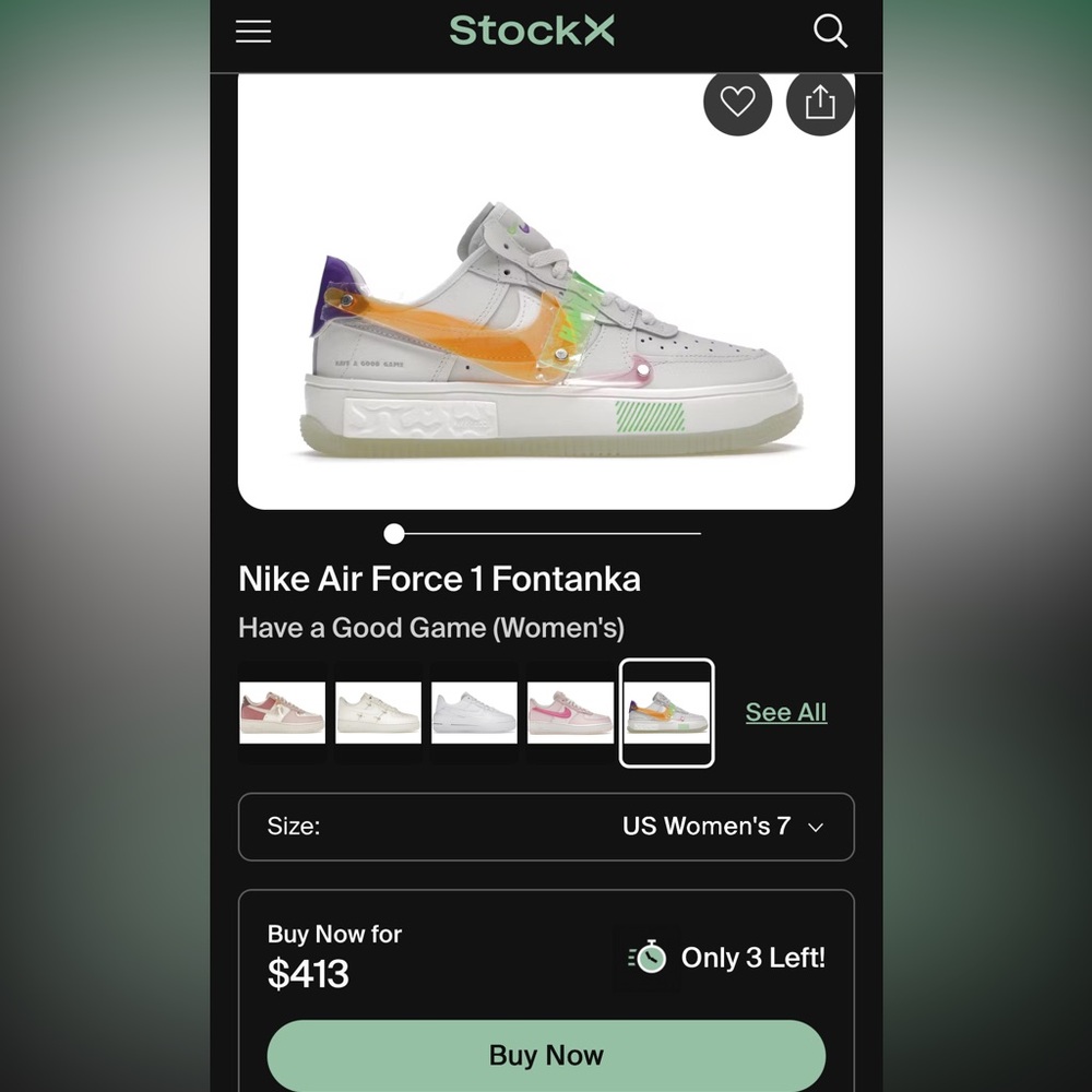 Nike Air Force 1 Fontanka Game Day Sail Green Strike Women’s 9 New - Picture 4 of 16